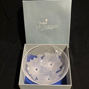 Cristal J.G.‎ Durand France Romance Coupe Floral Glass Art Bowl 23cm Flower